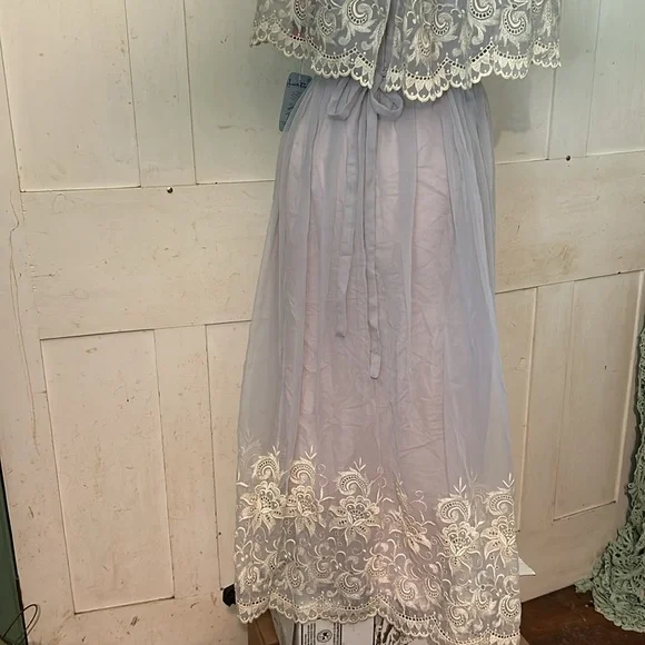🔥RARE!🔥NOSWT Aventura Carrie Couture Lace & Chiffon Party Wedding Dress 60-70s - Picture 6 of 8
